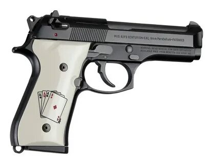 Beretta 92 Scrimshaw Ivory Polymer - Double Aces