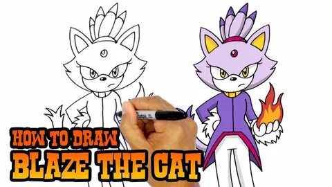 How to Draw Blaze the Cat Sonic the Hedgehog - YouTube