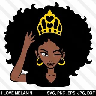 Black Queen Crown Woman SVG Black girl magic art, Black girl