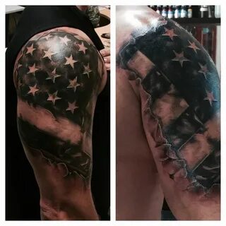 Ripped American flag tattoo Flag tattoo