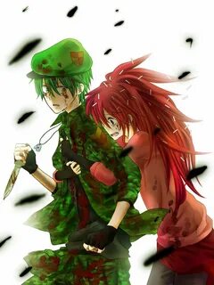 Flippy x Flaky Fan Art: Flippy x Flaky Htf anime, Arte de pe