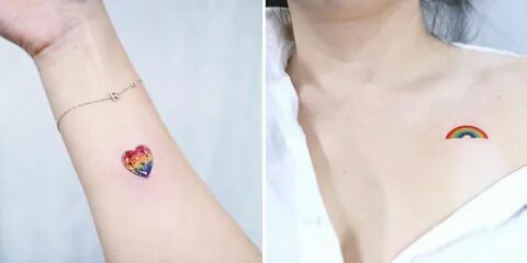 18 Tiny Rainbow Tattoos To Show Your Pride This Month Rainbo