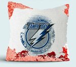 Тампа-Бэй Лайтнинг (Tampa Bay Lightning) подушка с пайетками