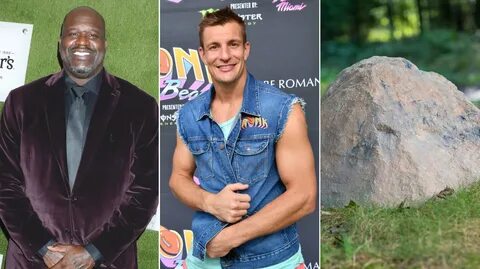 Shaq And Gronk Team Up To Lift Really Big Rock - FLEXX