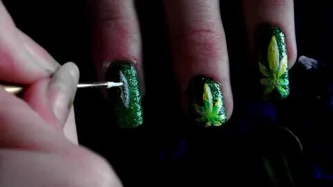 Weed Leaf nail Art Tutorial (HD) - YouTube