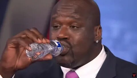 Shaq drinking a regular sized bottle of water - Imgur