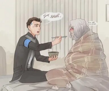 “Connor seeing Hank get sick for the first time and he panicks like &qu...