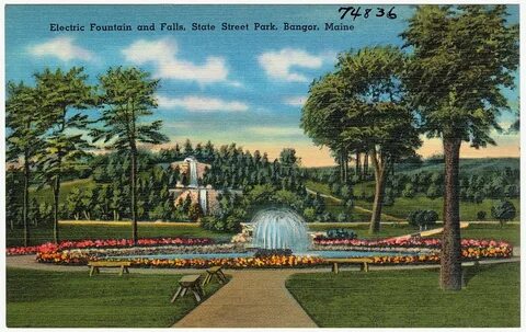 File:Electric fountain and Falls, State Park, Bangor, Maine 