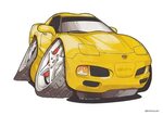 Chevrolet Corvette C5 Yellow - Kartoons