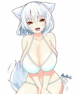 Safebooru - 1girl animal ears artist name bikini breasts cle