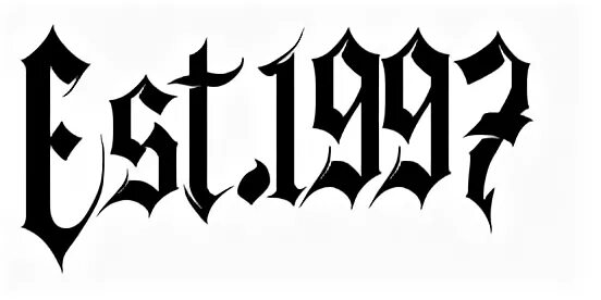 "Est.1997" - tattoo font, download free scetch