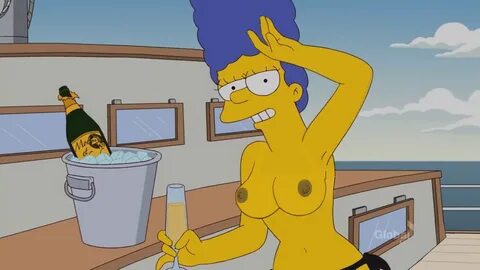 marge simpson, the simpsons, edit, edited, realistic, blue hair, boat, brea...
