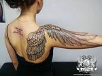 wing tattoo, angel wing, female tattoo, sexy tattoo, girlish