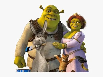 Shrek, Donkey Fiona And Puss In Boots - Shrek And Fiona And 