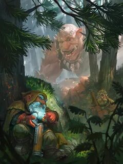 an unexpected meeting in the forest, Grigory Serov Fantasy d