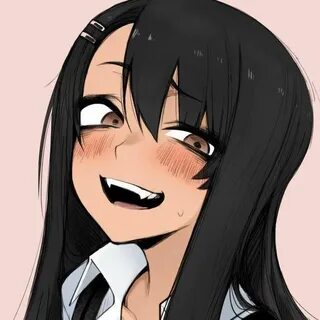 NAGATORO smug face smile fangs dark long hair Personagens de