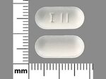 I 11 Pill (White/Elliptical/Oval/19mm) - Pill Identifier - D