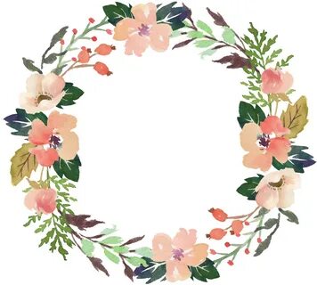 Fresh Meat Pink Flowers Hand Drawn Garland Decorative - Vect