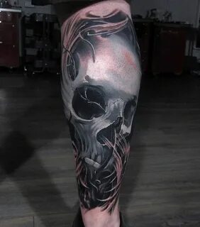 50+ Amazing Calf Tattoos Skull tattoo design, Skull tattoos,