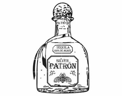 Patron Tequila Bottle Alcohol SVG Design . SVG design for Et