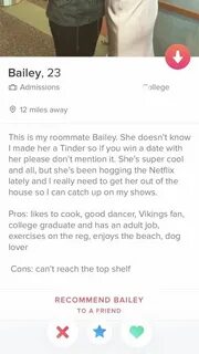 This profile also doubles as a "help wanted" ad: Tinder prof