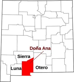 File:Map of New Mexico highlighting Doña Ana County.svg - 维 