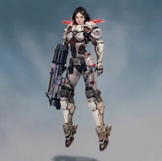 Futuristic armor, Fantasy female warrior, Cyberpunk characte