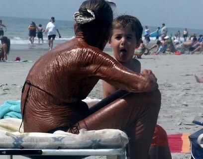 Old Lady On a Beach Tanning ---- funny pictures hilarious jo