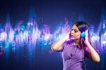 Download Wallpaper brunette girl headphones music, 8000x5333