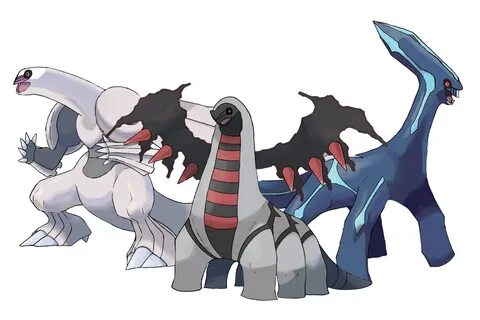 Dialga Palkia and Giratina without their armor Suggested by: