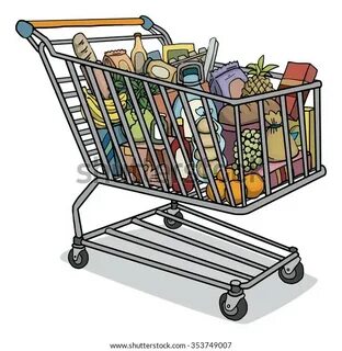 Cartoon Shopping Cart Image
