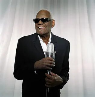 Publicity photo by Robert Banks of Ray Charles, standing, ho
