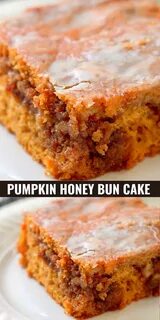 PUMPKIN HONEY BUN CAKE Pumpkin sheet cake, Honey buns, Desse