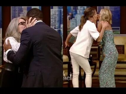 Diane Keaton Kisses Michael Strahan and Keri Russell Kisses 