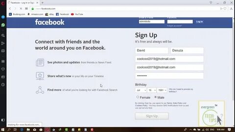 Create New Facebook Account - Facebook Sign Up Facebook.com 