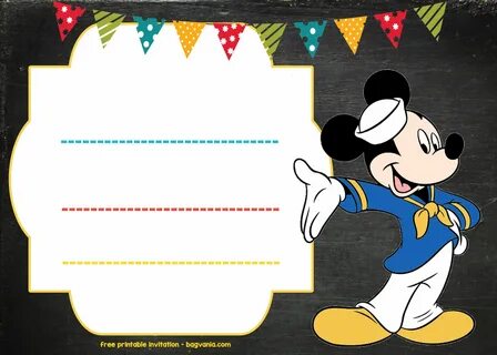 Download Now FREE Mickey Mouse Sailor Invitation Template Mi