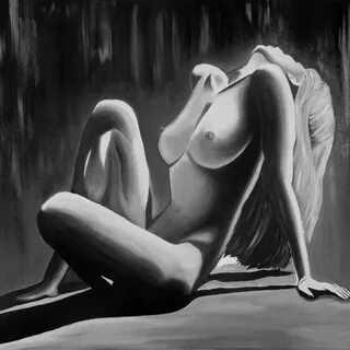 Art from bedroom Original nude painting Sexy wall art Erotic black.