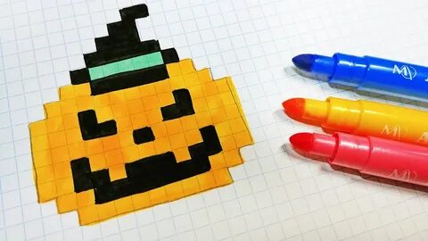 Halloween Pixel Art - How To Draw Pumpkin Head #pixelart - Y