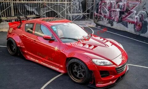 Mazda RX8 Rocket Bunny wide body kit front lip after side sk