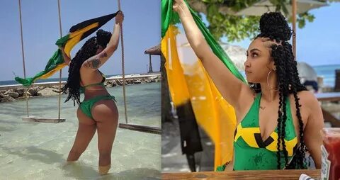Queen Naija Shows Off Her Banging Body On The Beach In Jamai