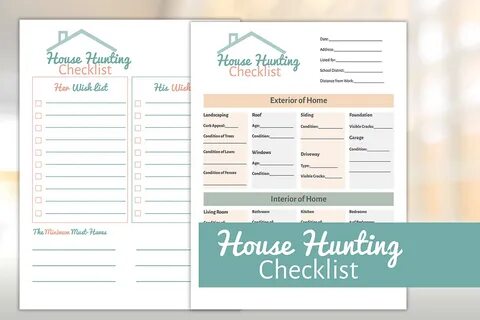 House Hunting Checklist Printable on Behance