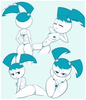 my life as a teenage robot, nickelodeon, simple background, ass, blue nippl...