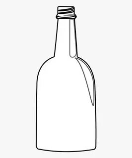 Large Whiskey Bottle Outline Clipart , Png Download - Glass 