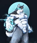 e621 anthro biceps big_muscles canine chest_tuft dog fur hus