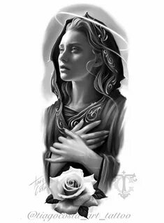 Virgin Mary Tattoo Procreate design Ideias de tatuagens, Des