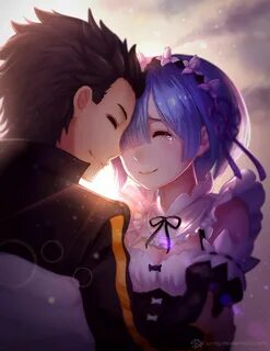 Rem and Subaru, ReZero, by Jurrig Anime, Anime wallpaper, Hd