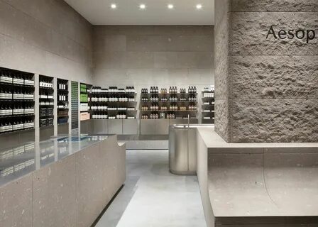 Aesop store interior in Sapporo, Japan, designed to mimic th