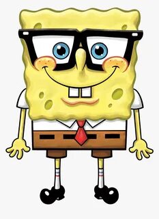 Spongebob Glasses - Sponge Bob Square Pants With Glasses, HD