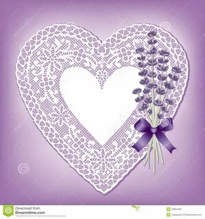 Lavender & Lace Heart Doily Stock Vector - Illustration of d
