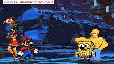 Mugen : Super Mario & Athena 2002 Vs Spongebob MvC & Homer S